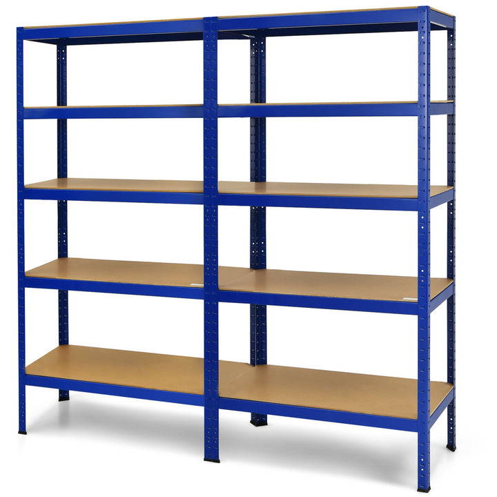 72 Steel 5-tier Garage Shelf Metal Storage Adjustable Unit Blue Image 2