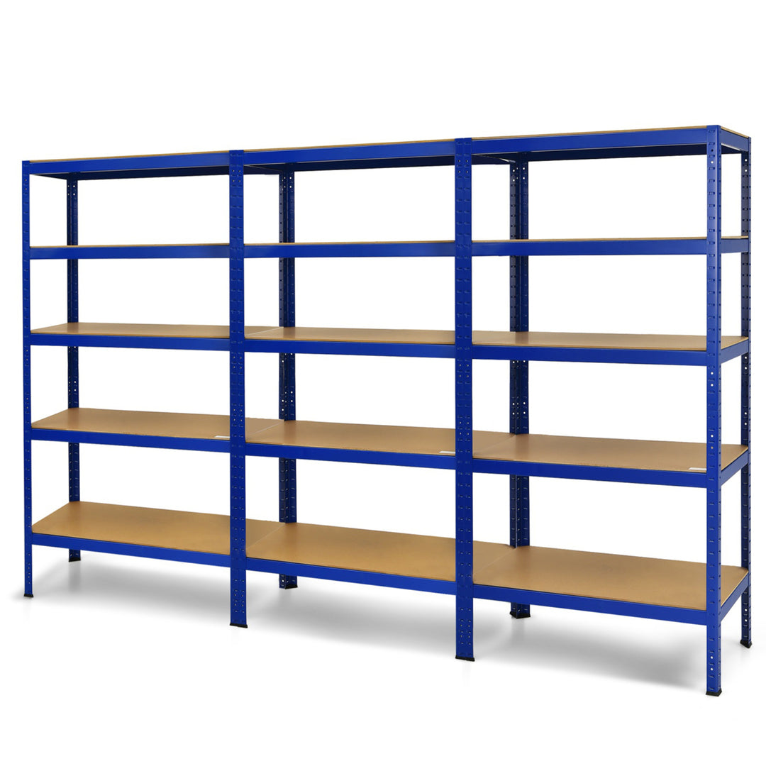 72 Steel 5-tier Garage Shelf Metal Storage Adjustable Unit Blue Image 3