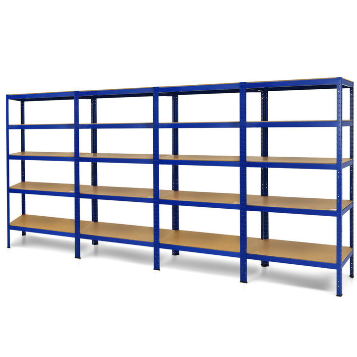 72 Steel 5-tier Garage Shelf Metal Storage Adjustable Unit Blue Image 4