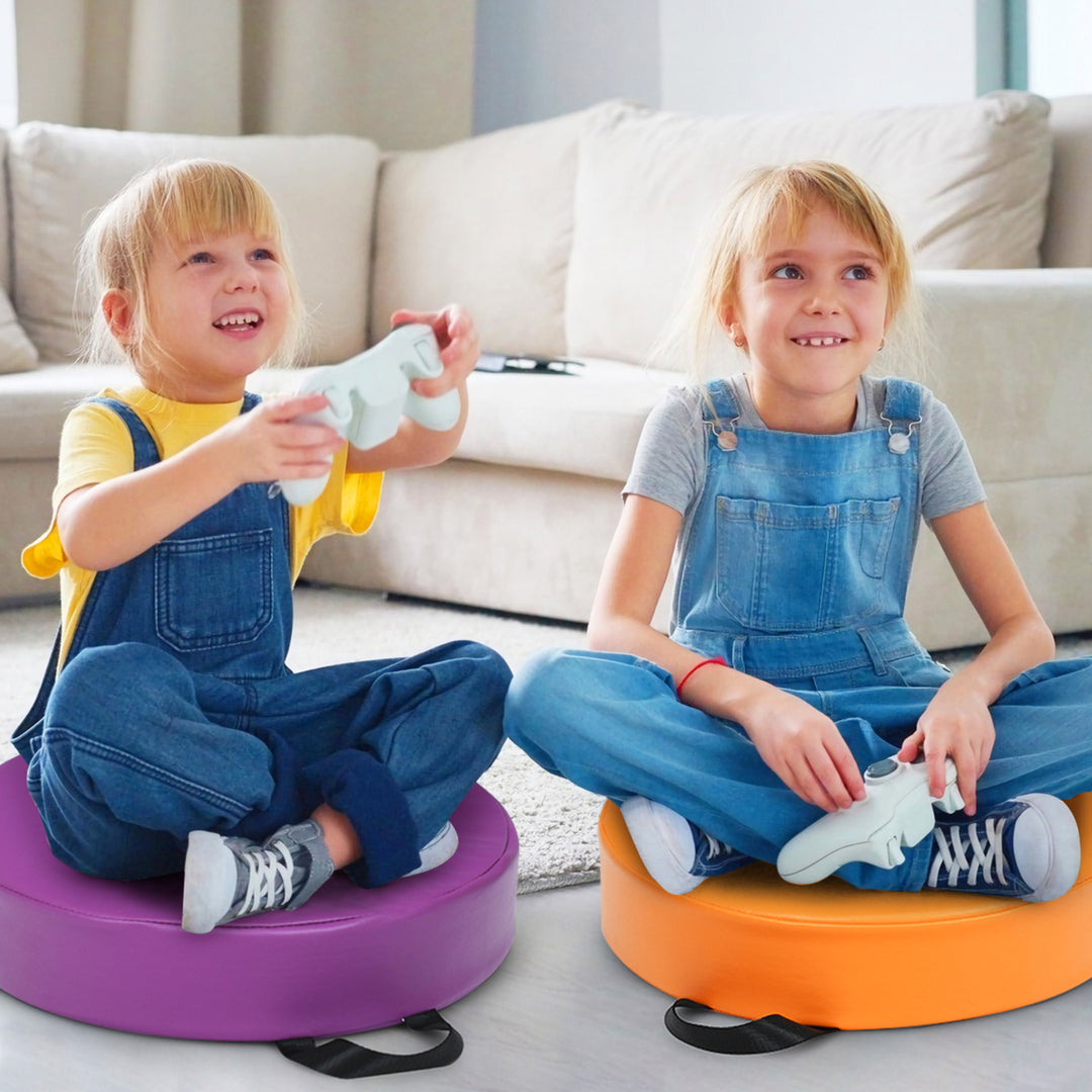 6PCS Round Kids Floor Cushion Toddler Foam Seat Cushion Waterproof Colorful Image 4