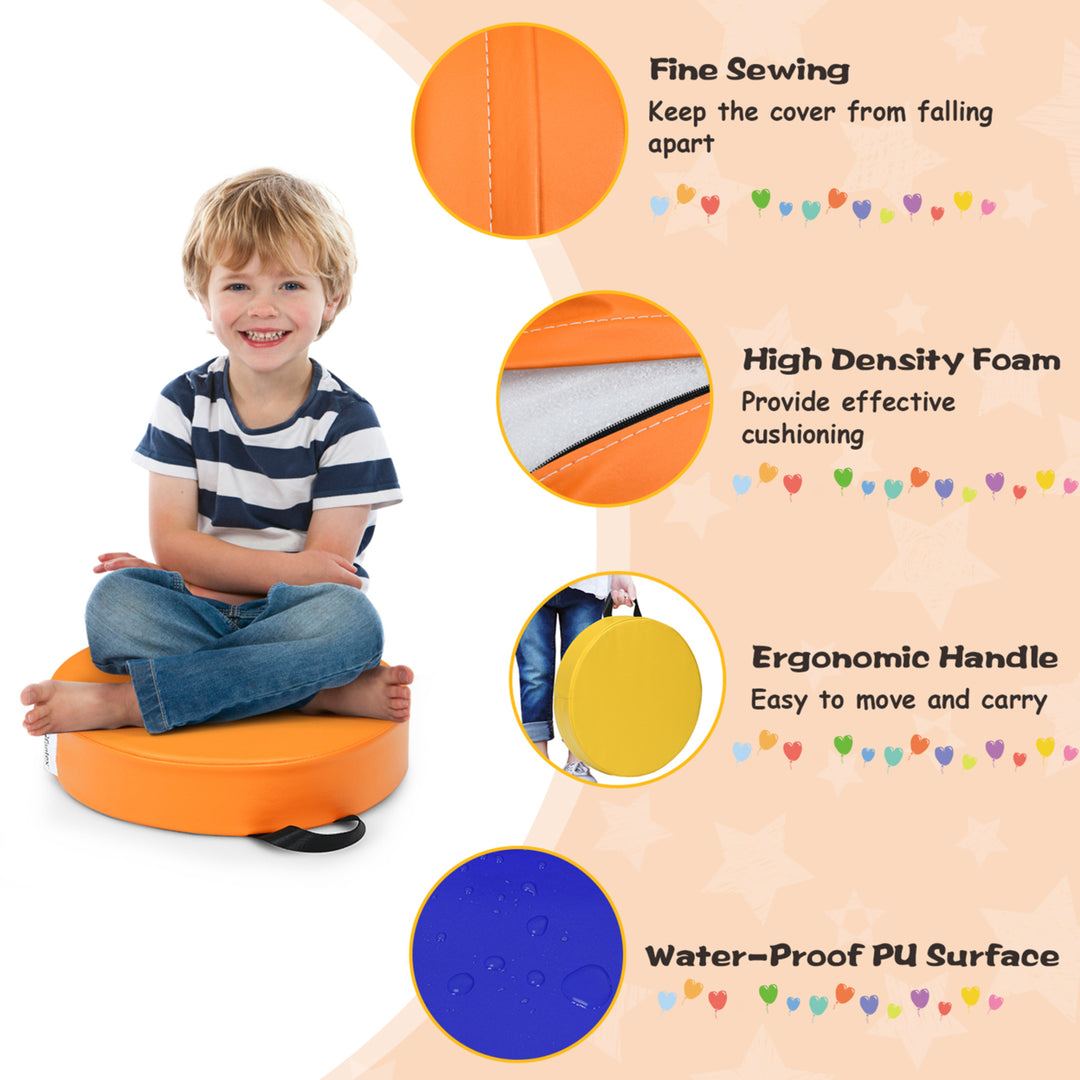 6PCS Round Kids Floor Cushion Toddler Foam Seat Cushion Waterproof Colorful Image 10