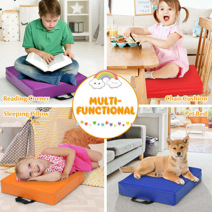 6PCS Square Kids Floor Cushion Toddler Foam Seat Cushion Waterproof Colorful Image 7