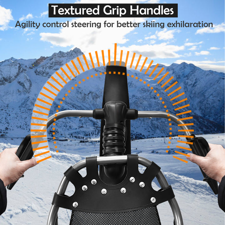 Snow Racer Sled Textured Grip Handles Mesh Seat Snow Slider Image 6