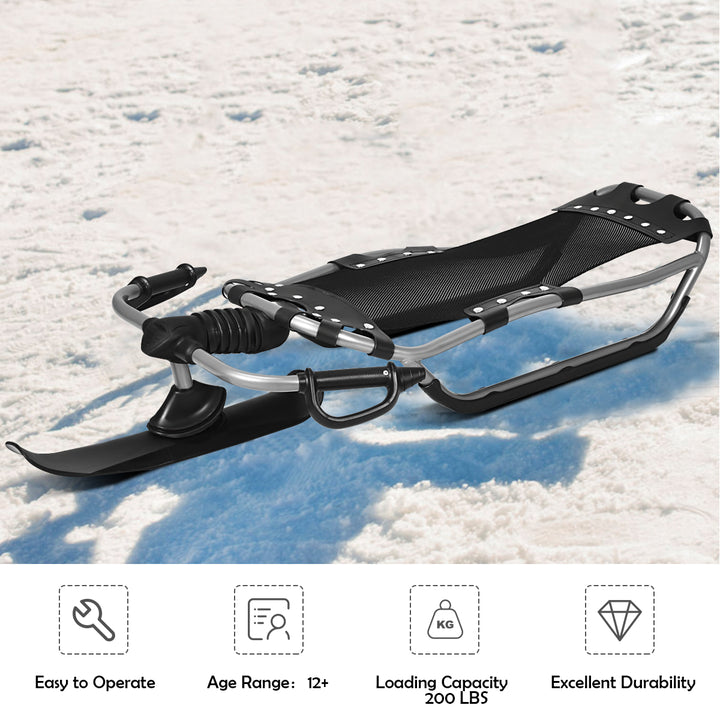 Snow Racer Sled Textured Grip Handles Mesh Seat Snow Slider Image 9