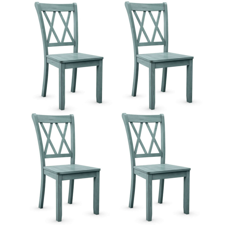 Set of 4 Wooden Dining Side Chair Armless Chair Home Kitchen Mint Green Image 1