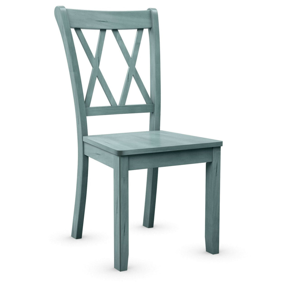 Set of 4 Wooden Dining Side Chair Armless Chair Home Kitchen Mint Green Image 8