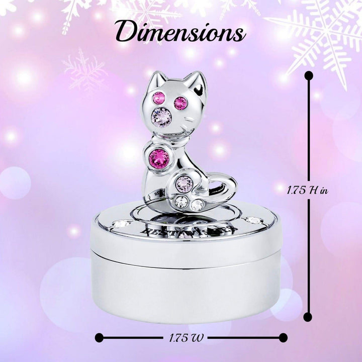 Matashi Chrome Plated Mini Silver Kitty Cat Keepsake Box Image 5