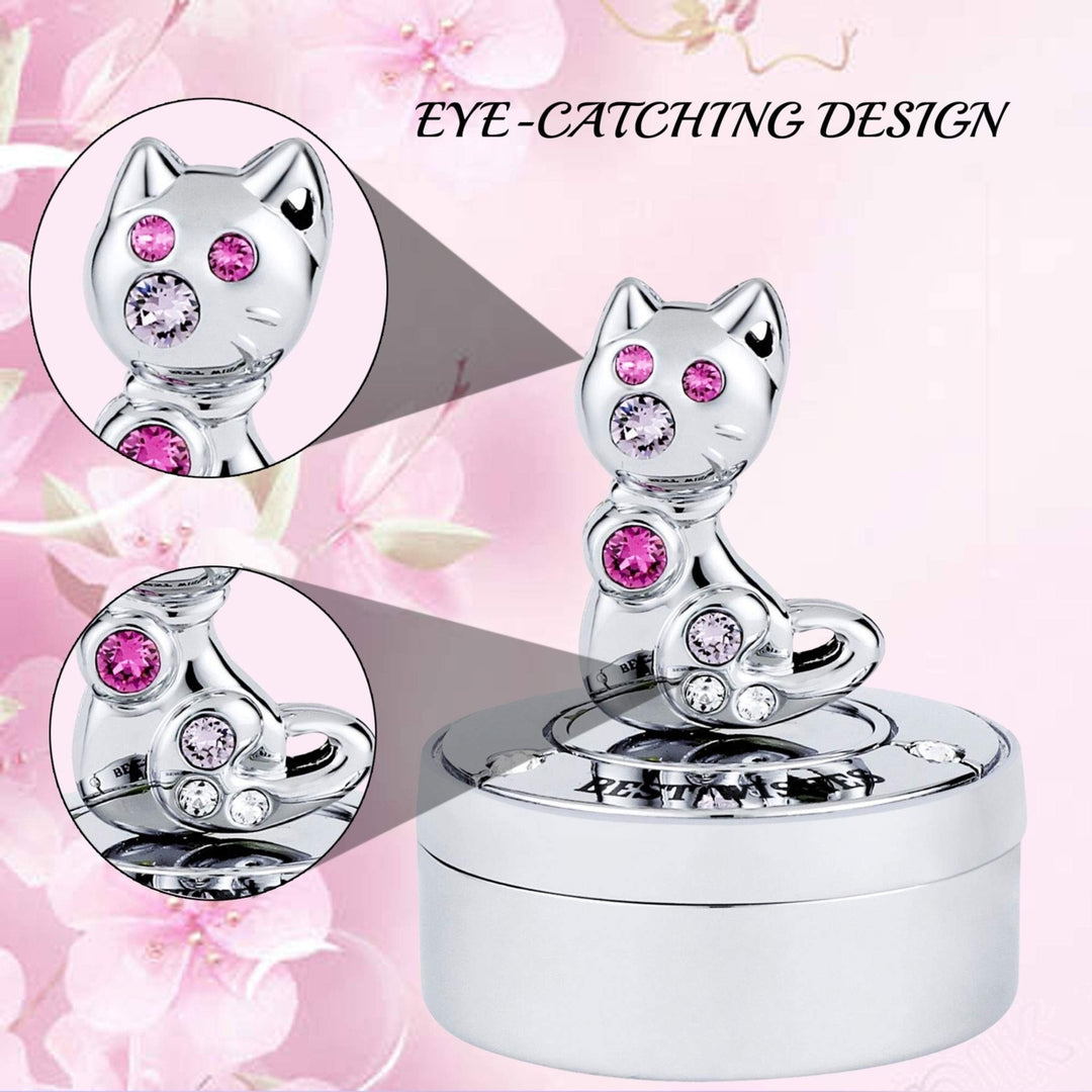 Matashi Chrome Plated Mini Silver Kitty Cat Keepsake Box Image 6