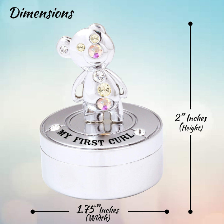 Matashi Chrome Plated Mini Silver Teddy Bear Keepsake Box Image 3