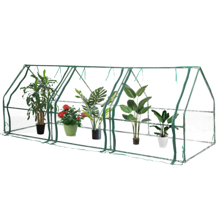 Green Portable Waterproof Plant Greenhouse Large with 2 Zippered Windows Image 2