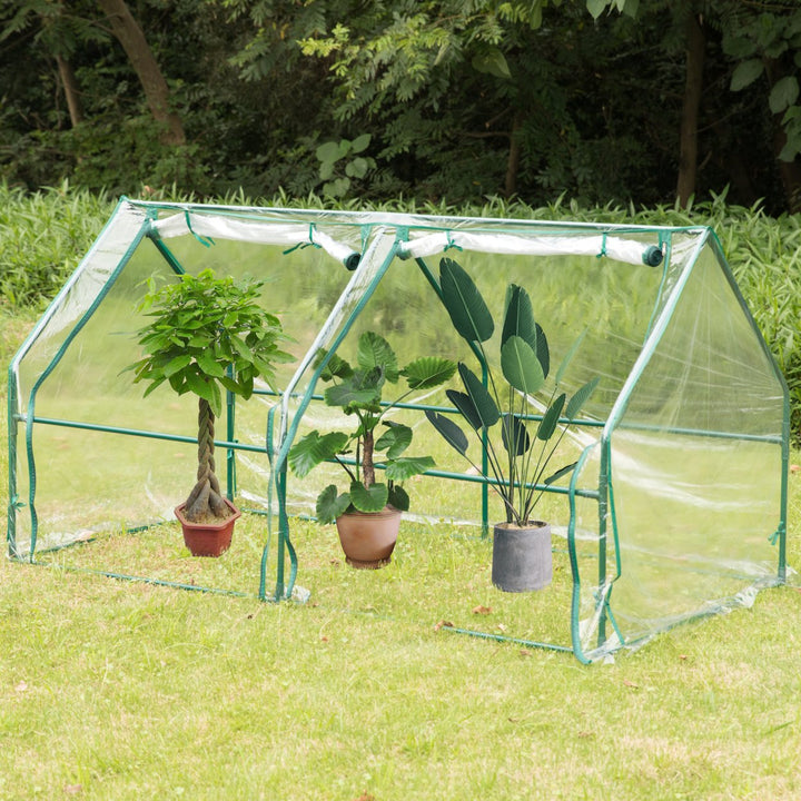 Green Portable Waterproof Plant Greenhouse Large with 2 Zippered Windows Image 8