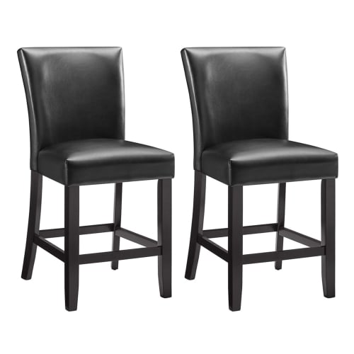 25  Bar Stools Set of 2 Counter Height PU Leather Bar Chairs Dining Furniture Image 1