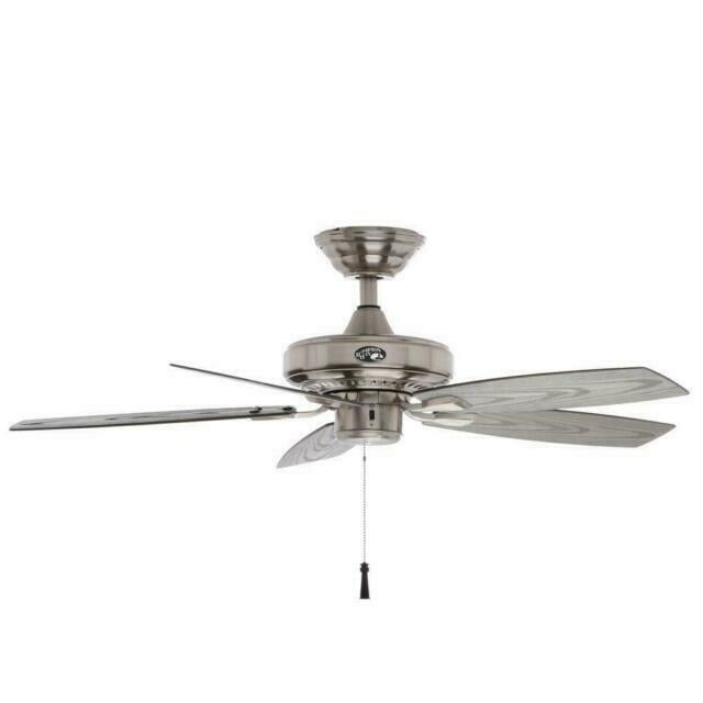 Hampton Bay Gazebo II 42 in. Indoor/Outdoor Brushed Nickel Ceiling Fan Image 1