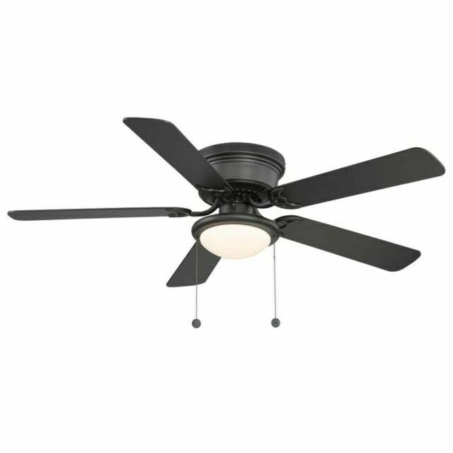 HUGGER AL383LED-BK 52 inch Ceiling Fan with LED Light - Black Image 1