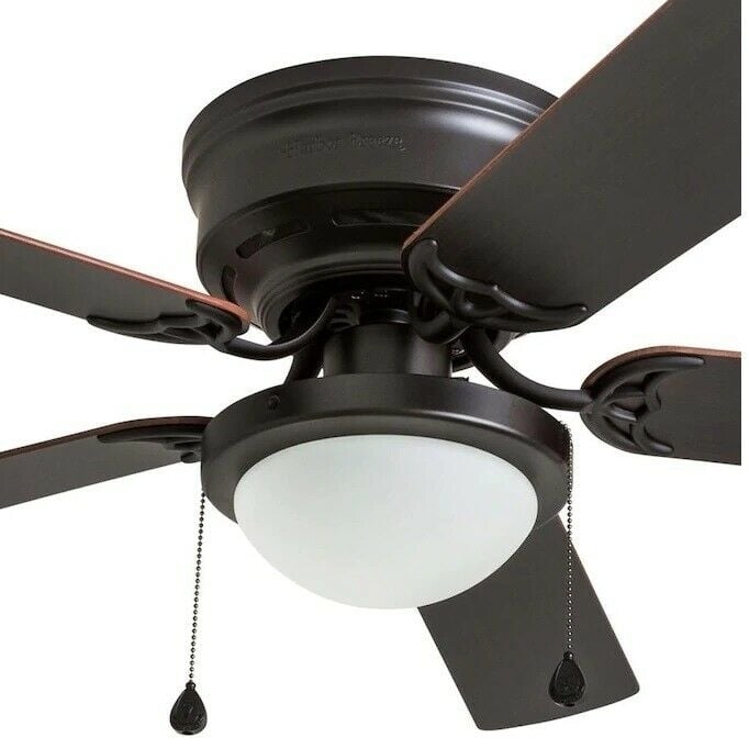 Harbor Breeze Armitage 41690 52in. 5-Blade LED Indoor Flush Mount Ceiling Fan - Bronze Image 1