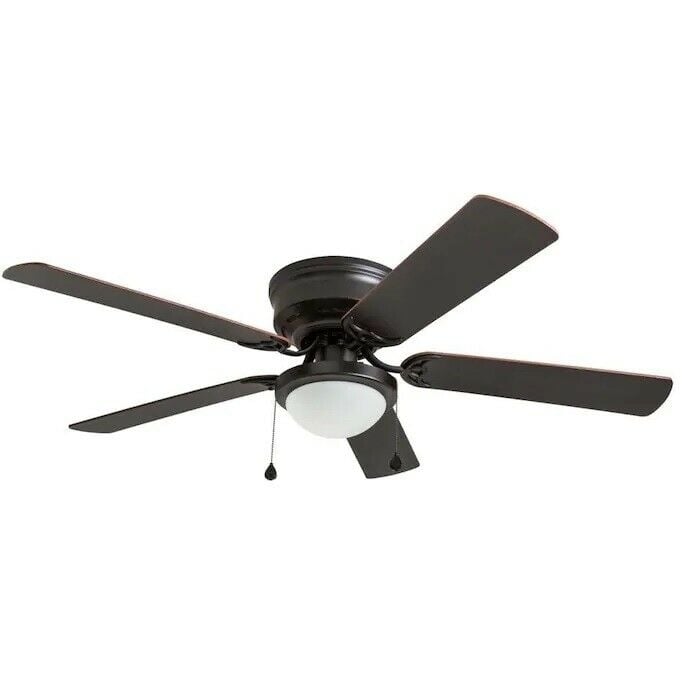 Harbor Breeze Armitage 41690 52in. 5-Blade LED Indoor Flush Mount Ceiling Fan - Bronze Image 2