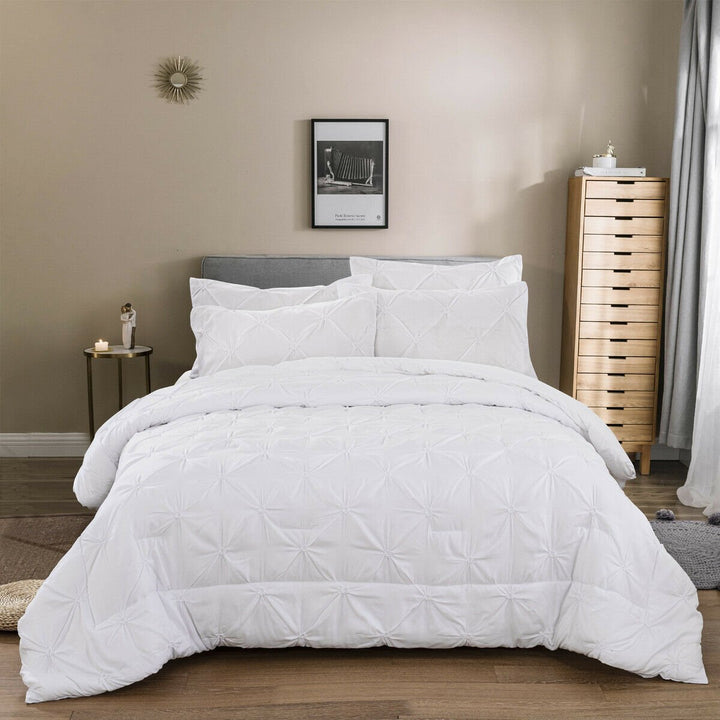 Pinched Pleat Down Alternative Comforter Set King Size Image 1