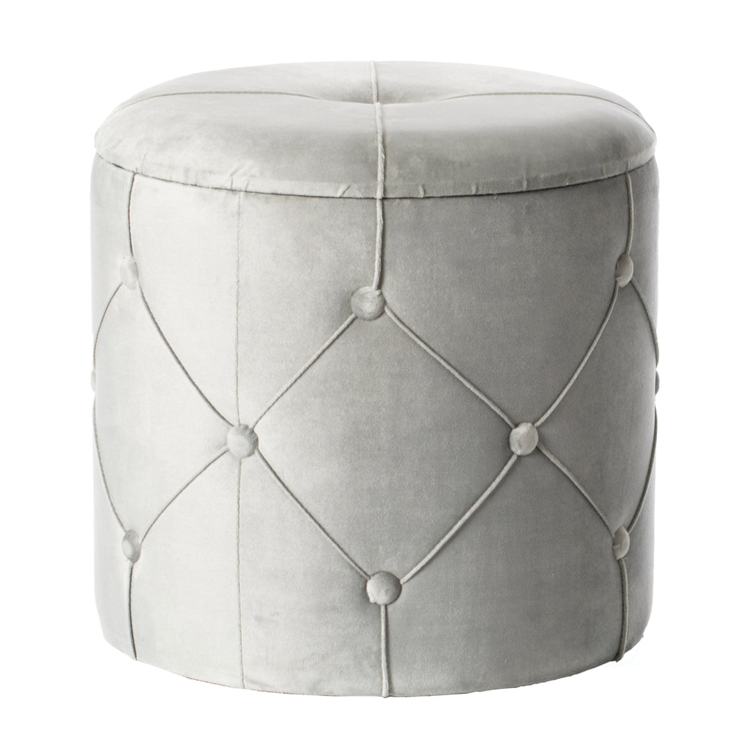 Round Tufted Velvet Storage Ottoman Stool with Lid for Living Room Decor Image 7