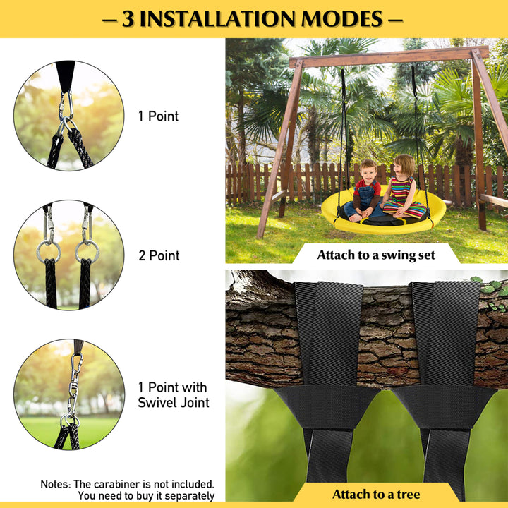 Extra Large Heavy Duty A-Frame Steel Swing Stand Set 40 Nest Tree Swing Yellow Image 5