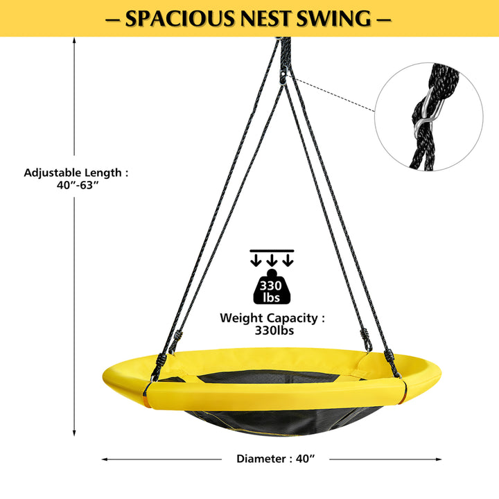 Extra Large Heavy Duty A-Frame Steel Swing Stand Set 40 Nest Tree Swing Yellow Image 10