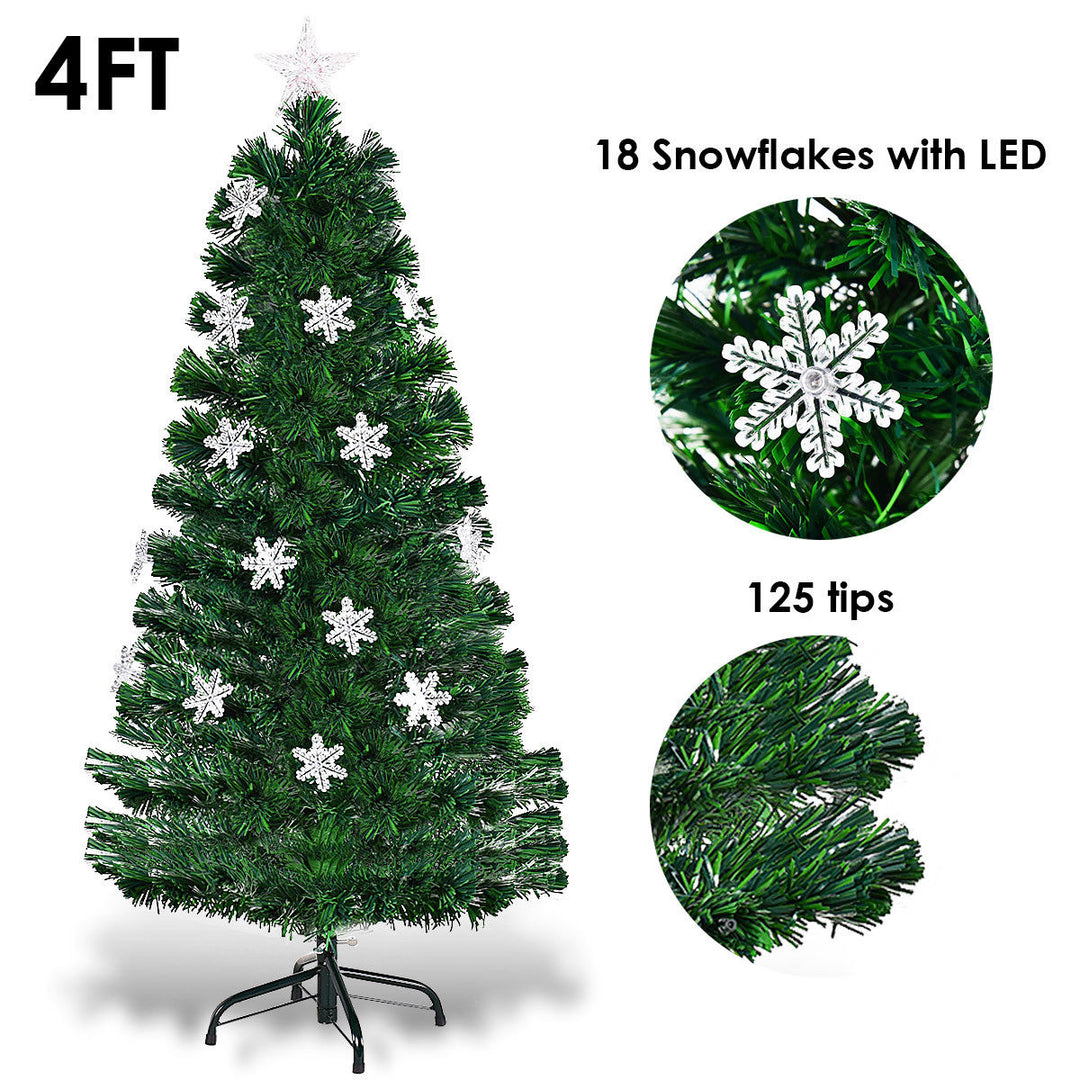 Pre-Lit Fiber Optic Christmas Tree Multicolor Lights 4FT Image 4