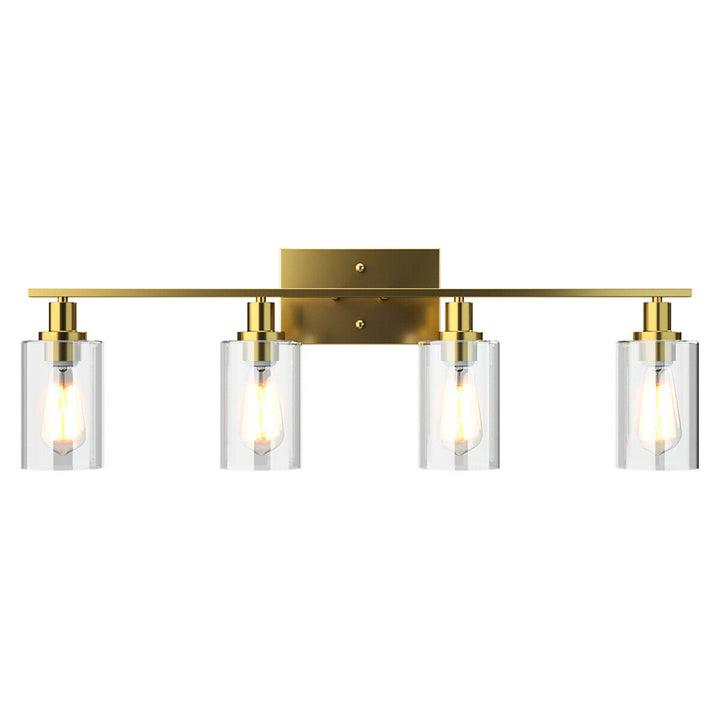 Costway 3-Light/4-Light Wall Sconce Modern Bathroom Vanity Light Fixtures with Clear Glass Shade Image 1