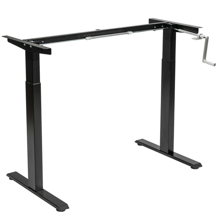 Hand Crank Sit to Stand Desk Frame Height Adjustable Standing Base Image 1