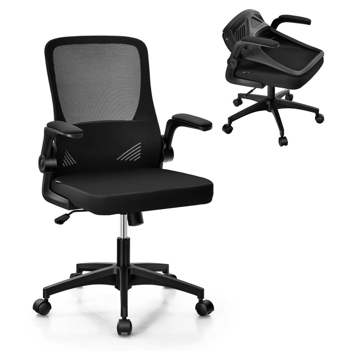 Mesh Office Chair Swivel Computer Desk Chair w/Foldable Backrest and Flip-Up Arms Image 1