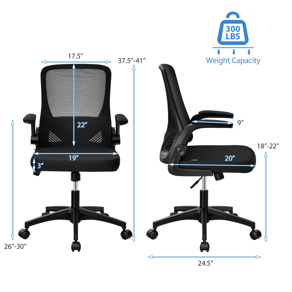 Mesh Office Chair Swivel Computer Desk Chair w/Foldable Backrest and Flip-Up Arms Image 2