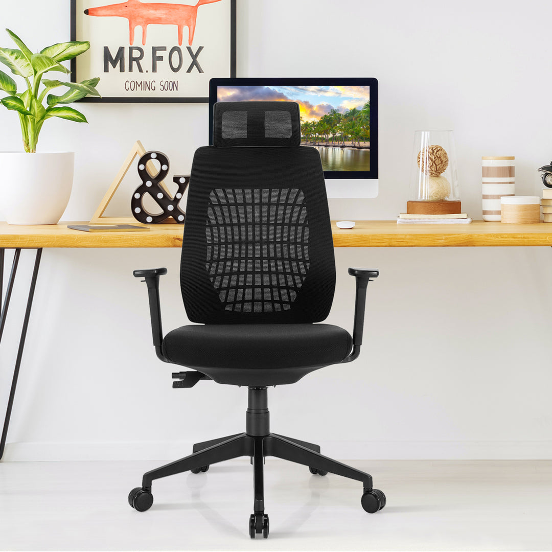 Ergonomic Mesh Office Chair High Back Swivel Executive Chair w/ 3D Armrests Image 4