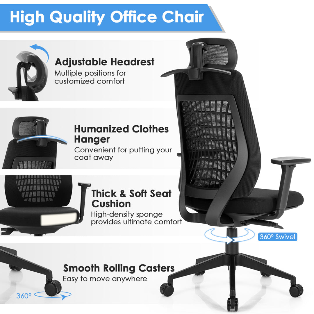 Ergonomic Mesh Office Chair High Back Swivel Executive Chair w/ 3D Armrests Image 10