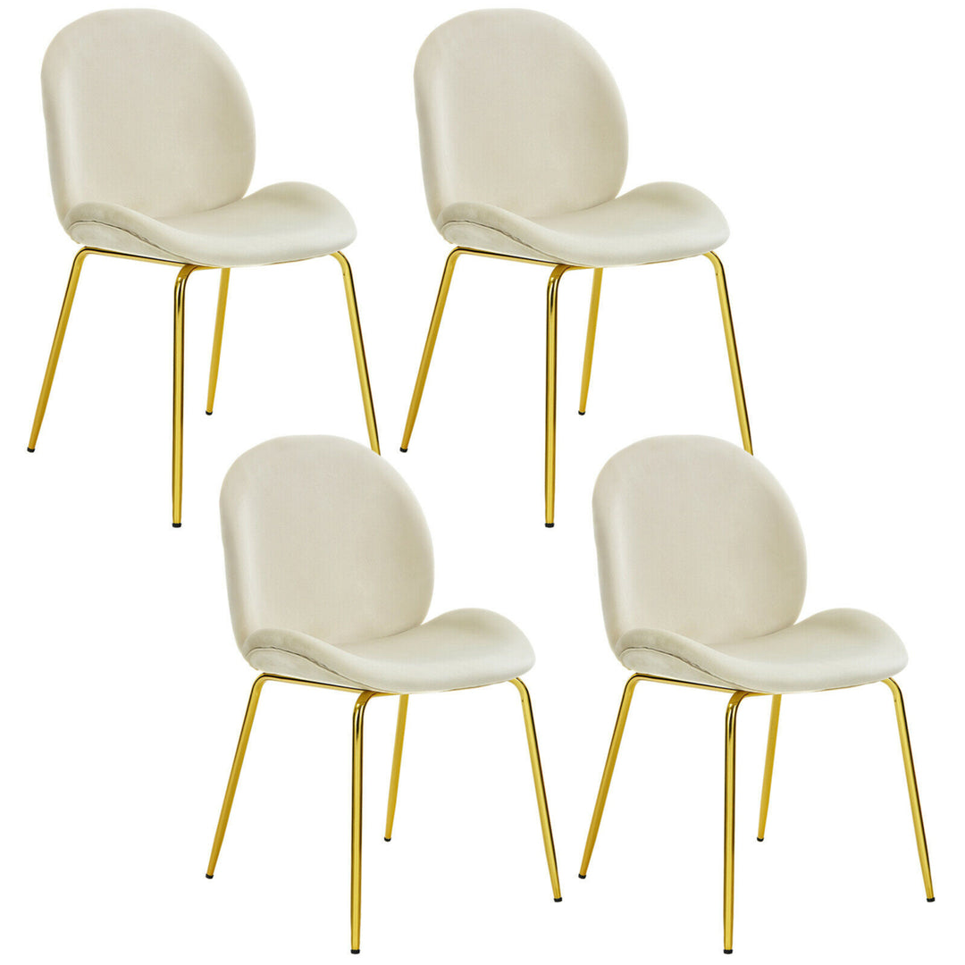 4PCS Velvet Dining Chair Accent Leisure Chair Armless Side Chair Image 5