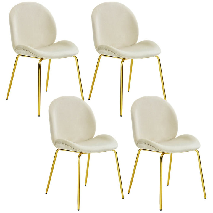 4PCS Velvet Dining Chair Accent Leisure Chair Armless Side Chair Image 1