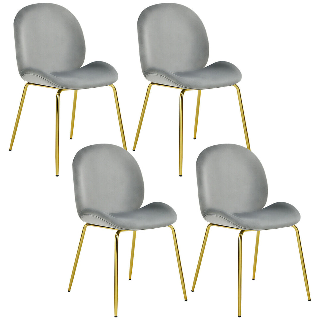 4PCS Velvet Dining Chair Accent Leisure Chair Armless Side Chair Image 7