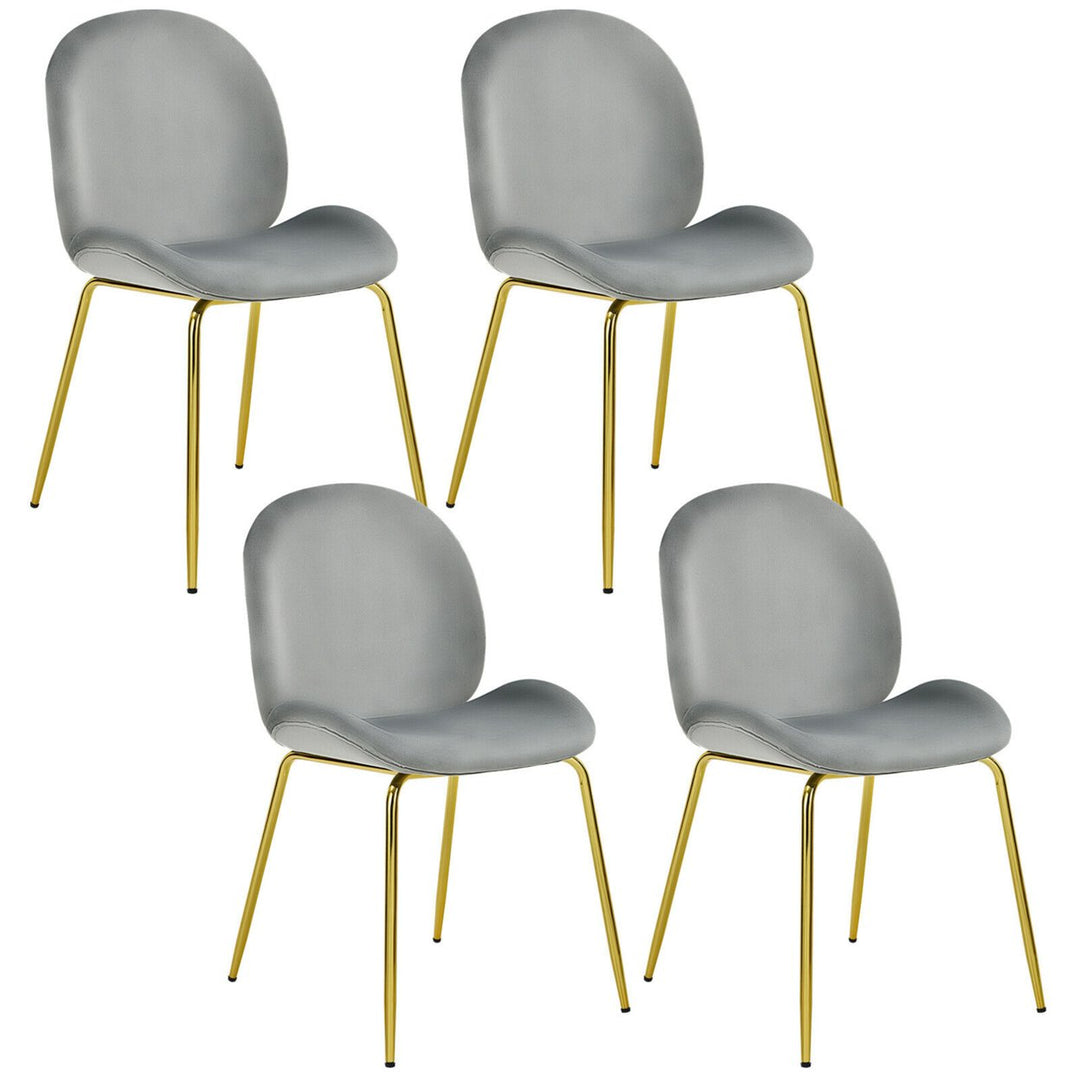 4PCS Velvet Dining Chair Accent Leisure Chair Armless Side Chair Image 1