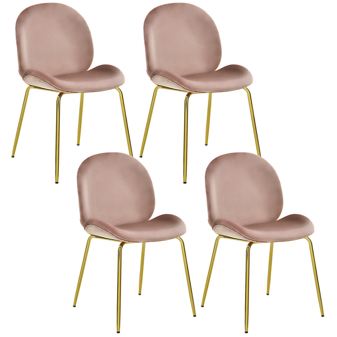 4PCS Velvet Dining Chair Accent Leisure Chair Armless Side Chair Image 8