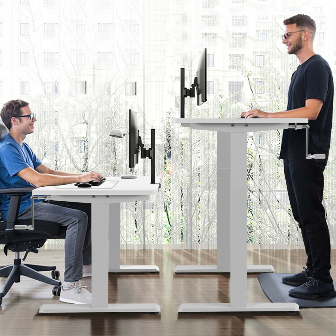 48 Sit to Stand Desk Adjustable Standing Workstation w/ Crank Image 3