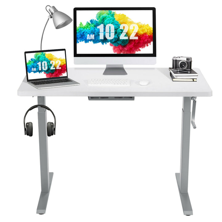 48 Sit to Stand Desk Adjustable Standing Workstation w/ Crank Image 5