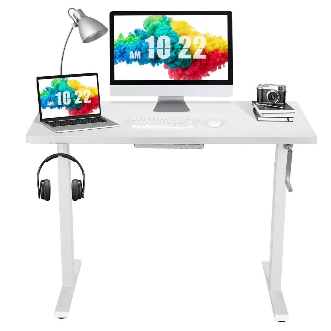 48 Sit to Stand Desk Adjustable Standing Workstation w/ Crank Image 6