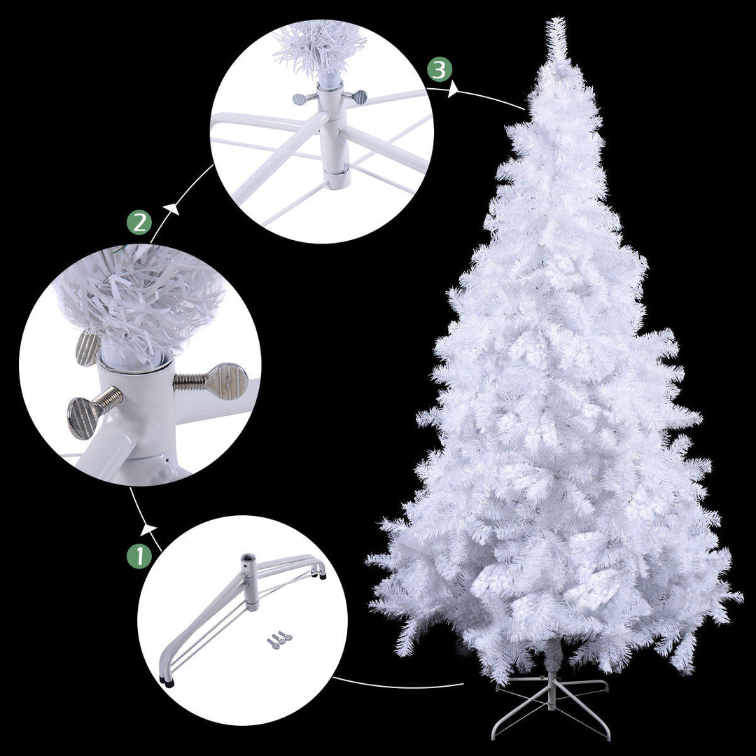 6Ft Artificial PVC Christmas Tree W/Stand Holiday Season Indoor Outdoor White Image 5