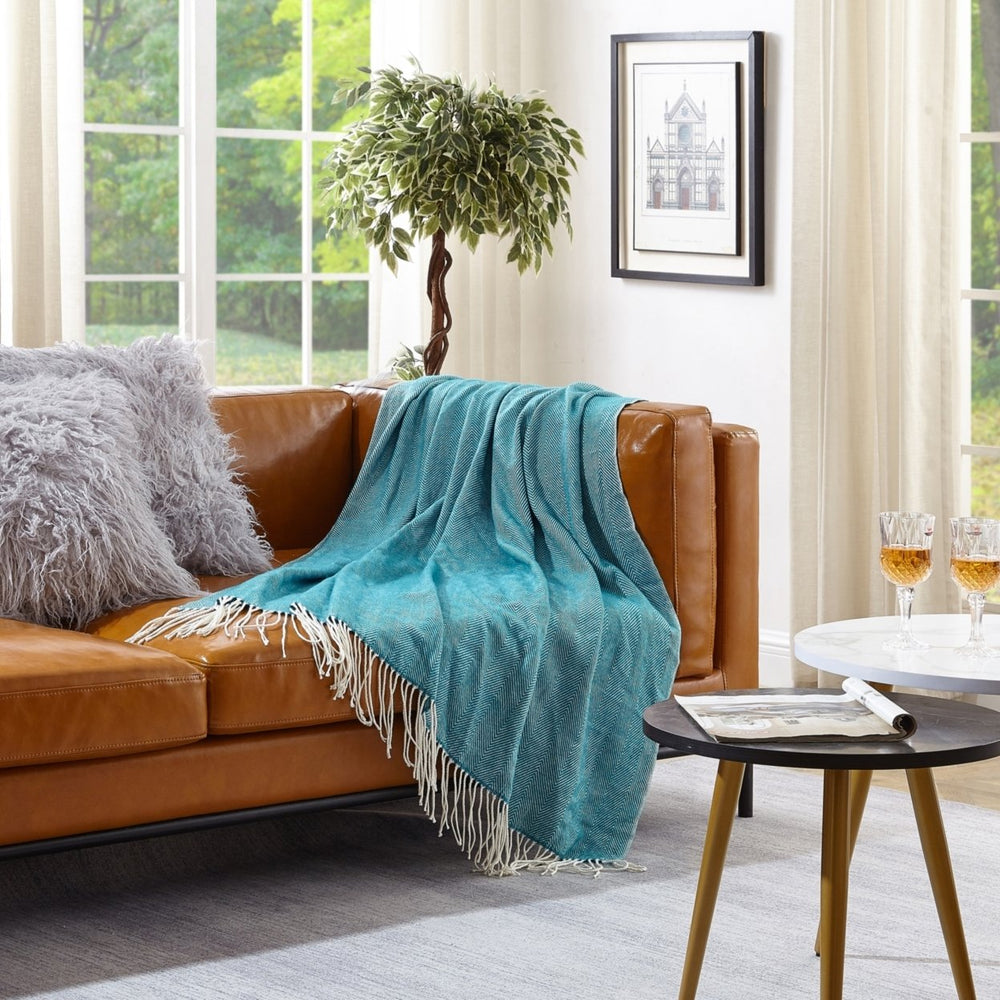 Nahla Throw-Faux Cashmere-Fringe-Cozy Image 2