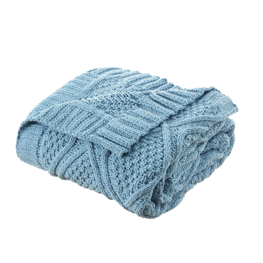 Abner Throw-Chenille Diamond Cable-Cozy-Soft Image 10