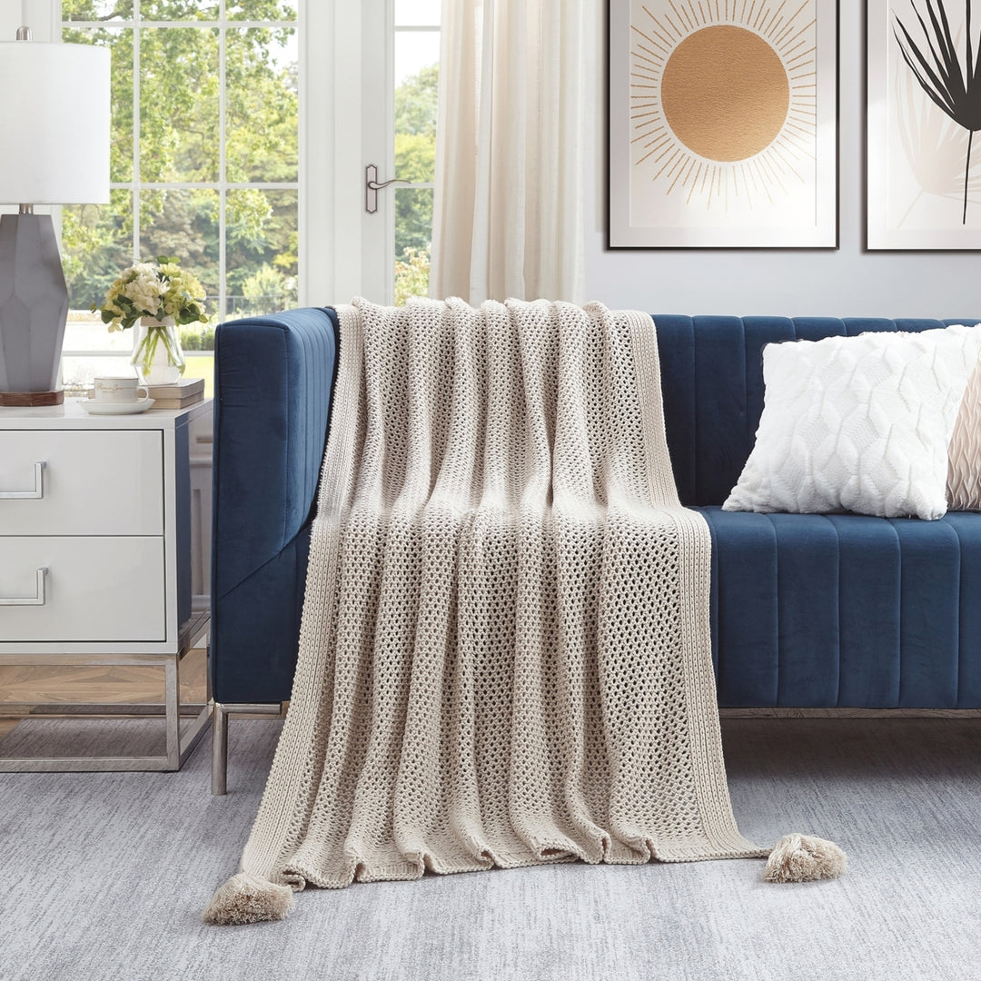 Maryjane Throw-Wool-like-4 Corner Tassel-Cozy Image 9