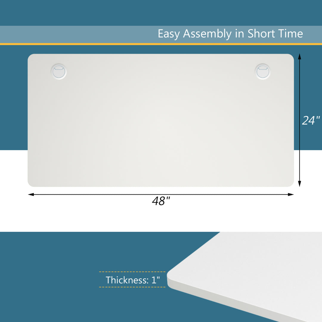 Costway 48 Universal One-Piece Tabletop for Standard and Sit to Stand Desk Frame Image 5