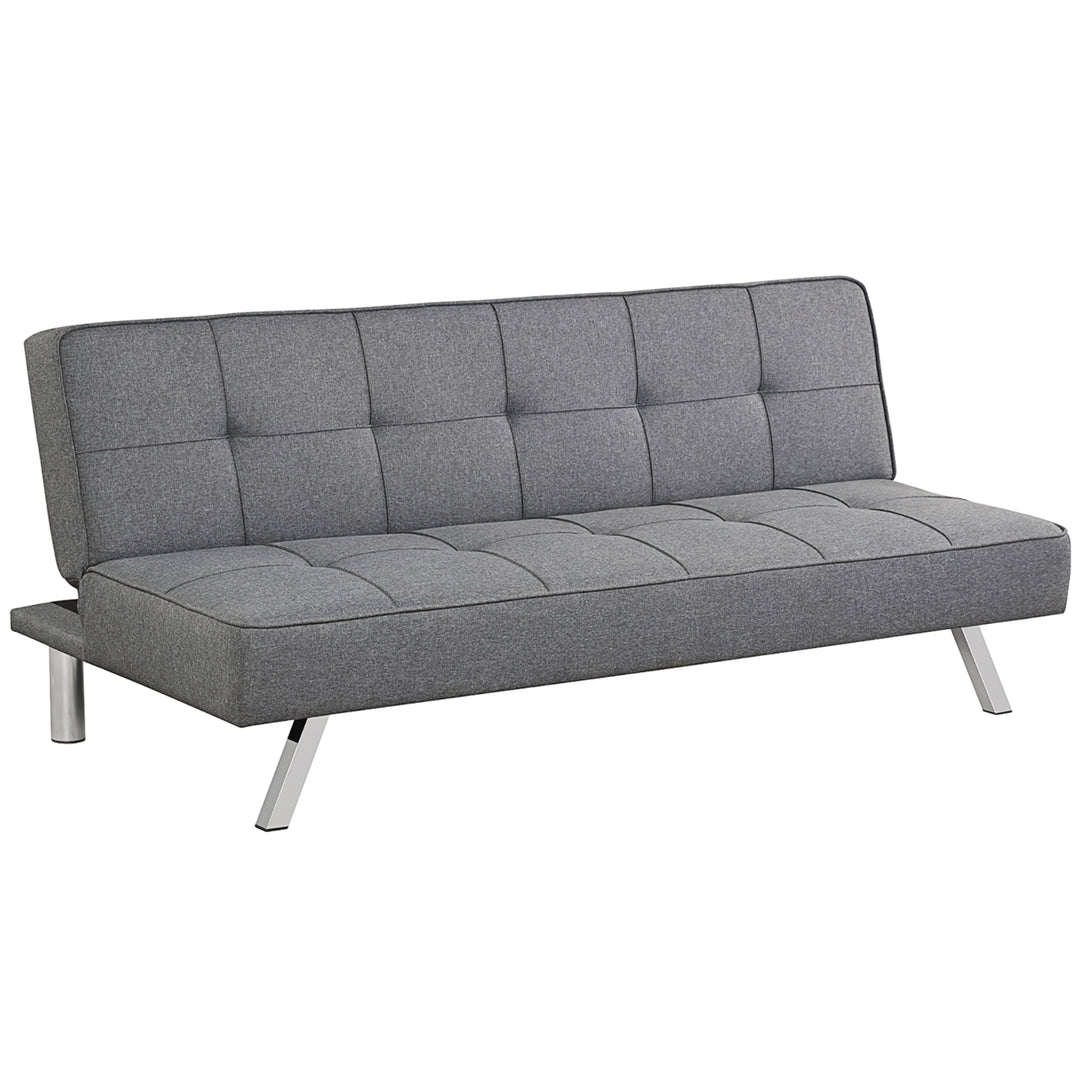 Convertible Futon Sofa Bed Adjustable Sleeper with Stainless Steel Legs Image 1