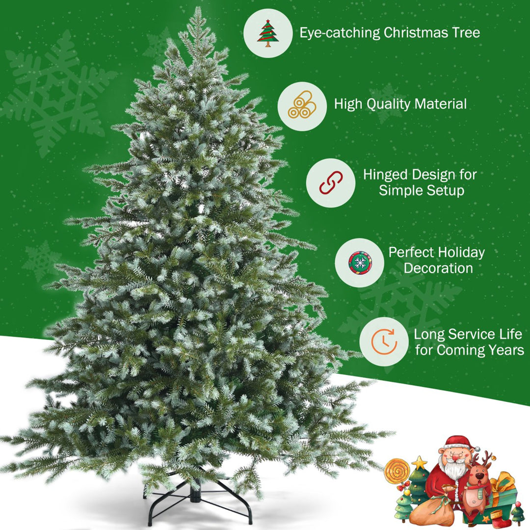 6ft Artificial Christmas Spruce Hinged Tree w/ 892 Mixed PE and PVC Tips Image 8