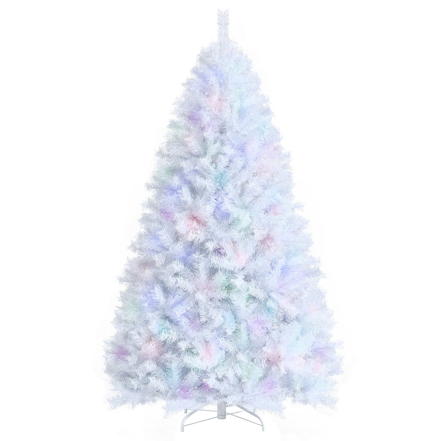 7ft White Iridescent Tinsel Artificial Christmas Tree with 1156 Branch Tips Image 1