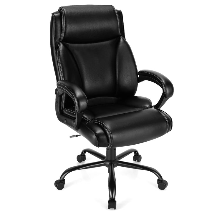 400 LBS Big and Tall Leather Office Chair Adjustable High Back Task Chair Image 9