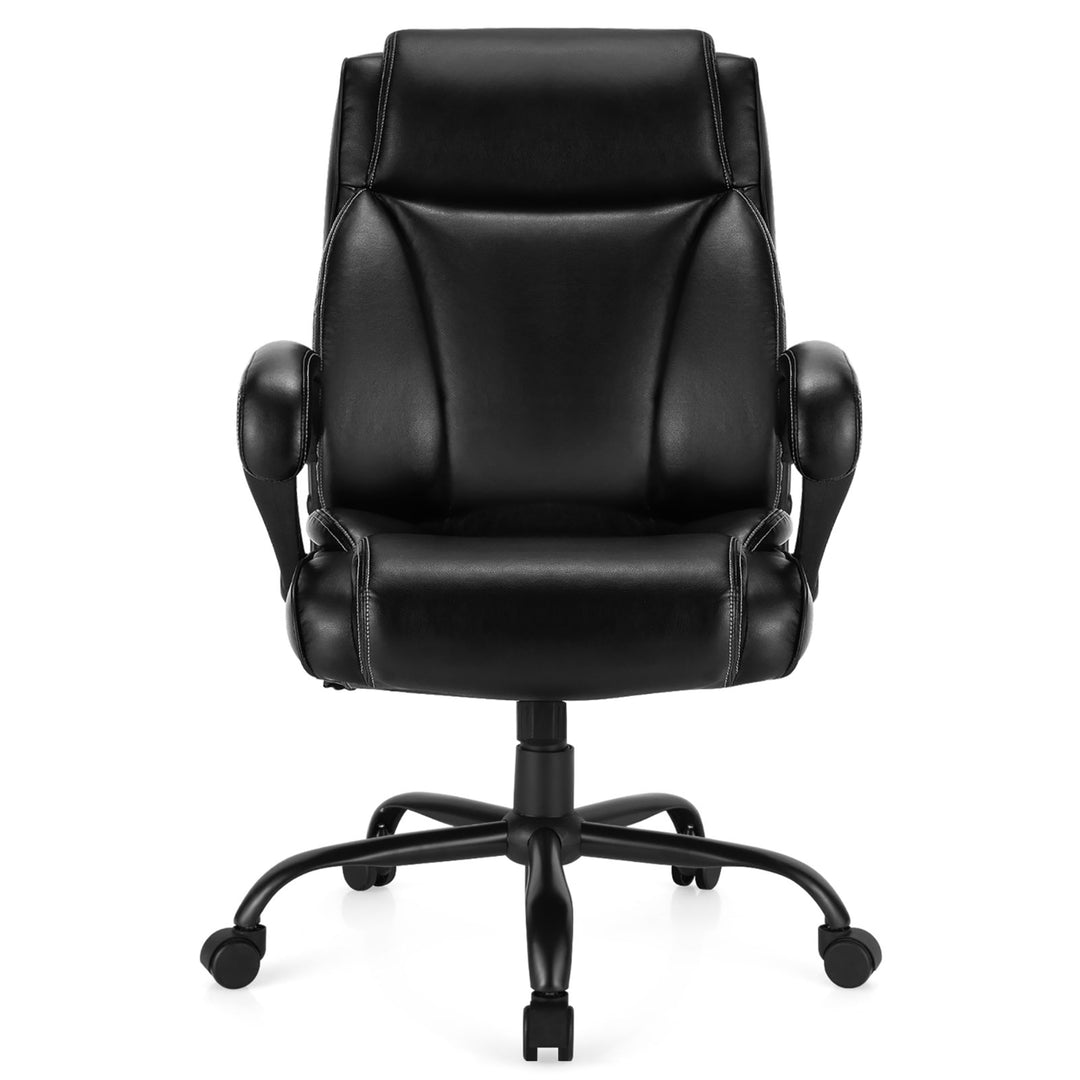 400 LBS Big and Tall Leather Office Chair Adjustable High Back Task Chair Image 10