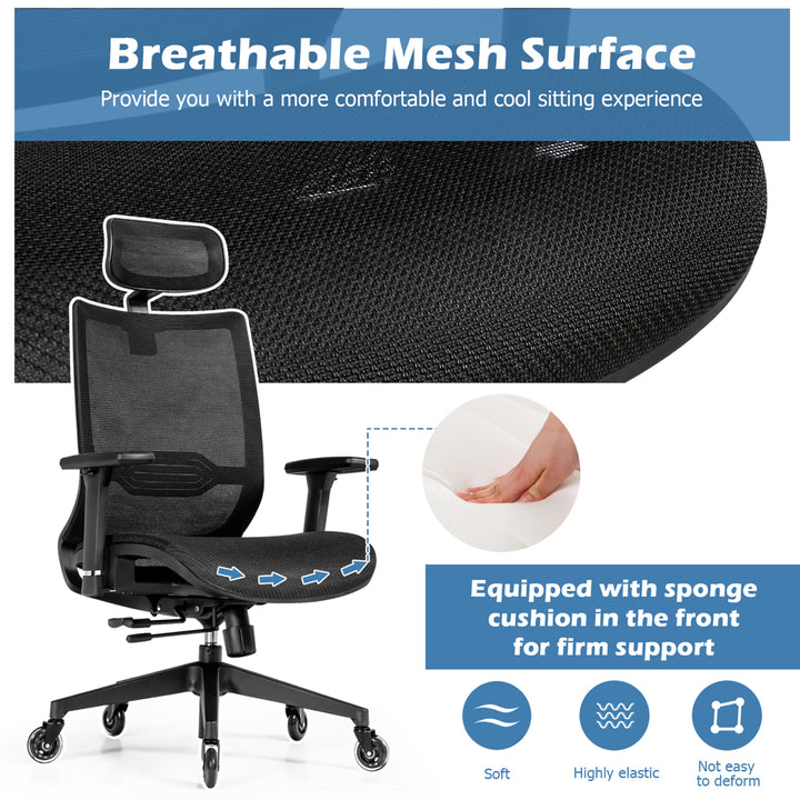 Office Chair Adjustable Mesh Computer Chair with Sliding Seat and Lumbar Support Image 6